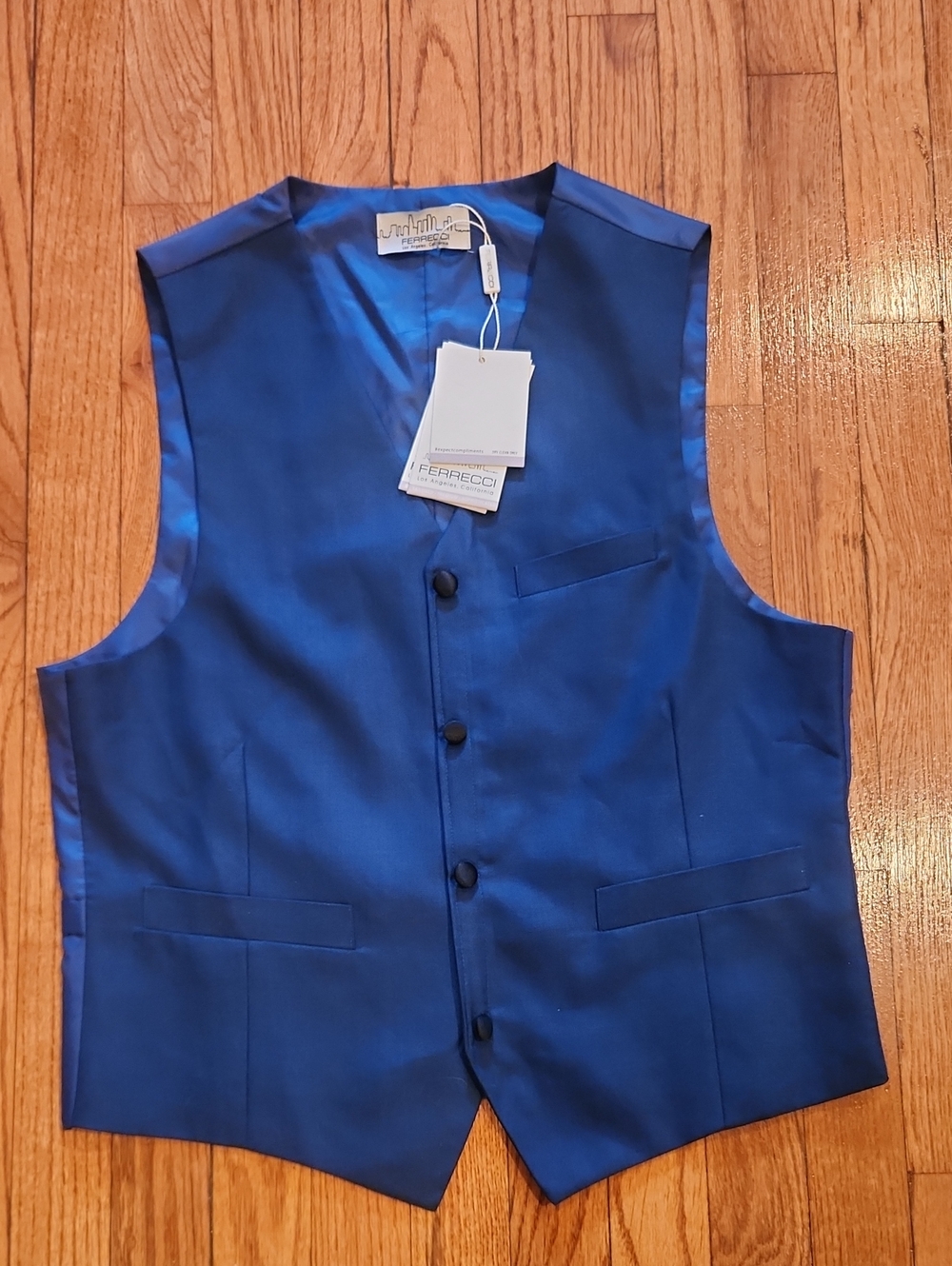 Ferrecci Blue Dress Vest with Satin Lining